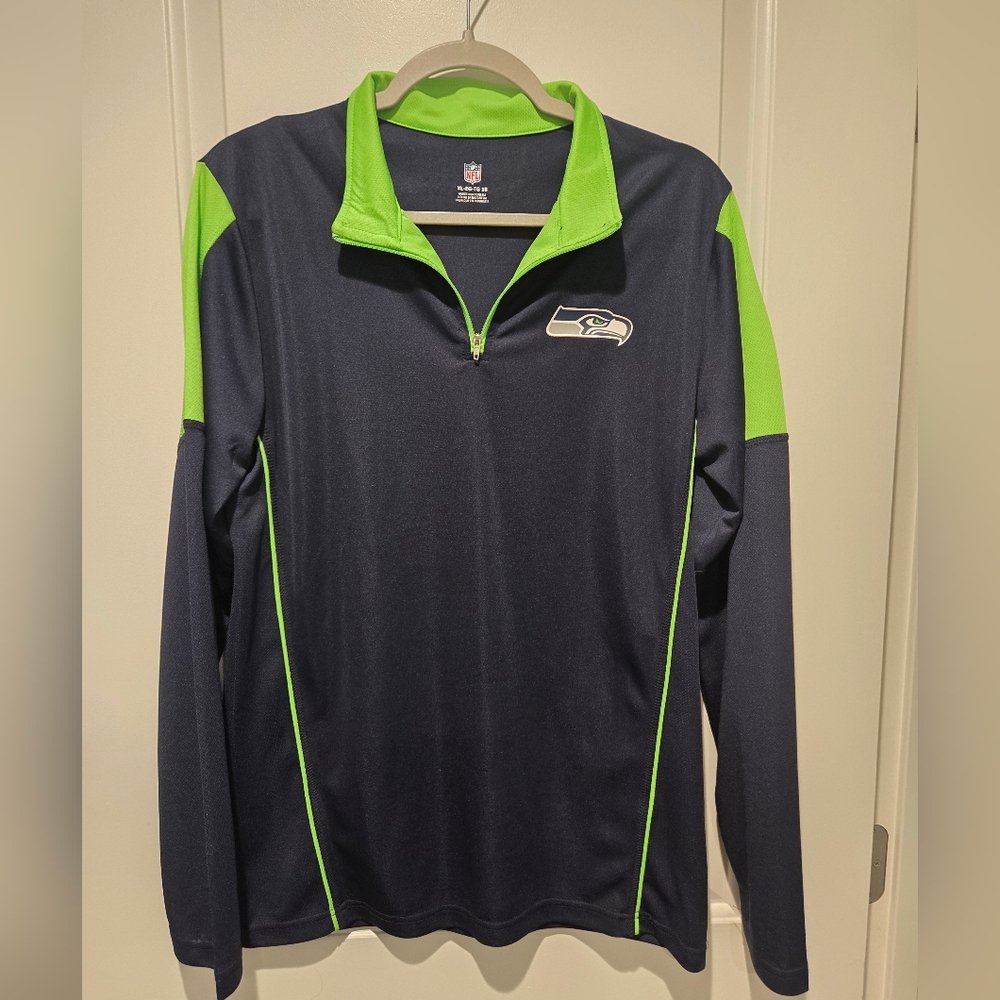 NWOT- NFL Youth Navy and Lime Green Quarter-Zip Pullover Size XL (Youth 18)